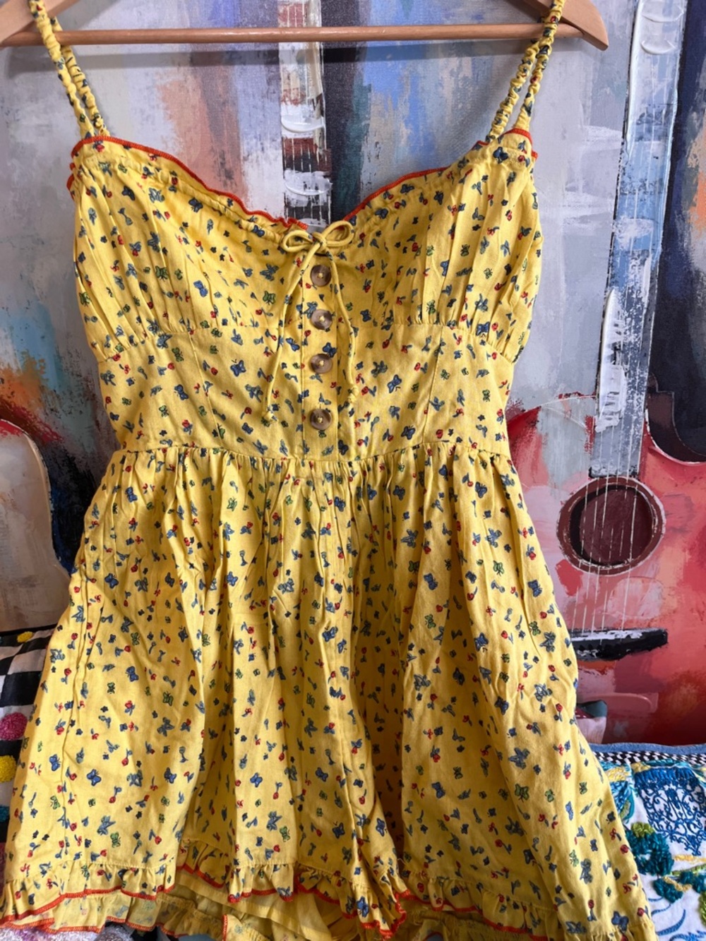 NEW URBAN OUTFITTERS Smocked Floral ROMPER SZ M NWT